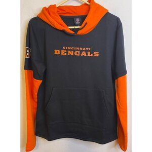 NEW Cincinnati Bengals Hoodie Men Sweatshirt Sweater NFL Team Black Orange Sz M